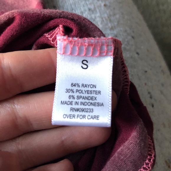 EUC Nollie Pink Ombré V Neck Short Sleeve T-Shirt - Picture 8 of 9